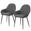 Loftscape Chaises à accoudoirs Kia II (lot de 2) - Tissu / Fer - Gris / Noir -Chaises Boutique 1000319580 220128 1257020010 IMAGE P000000001000319580