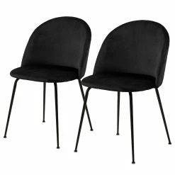 Loftscape Chaises capitonnées Luray (lot de 2) - Noir