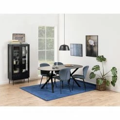 Loftscape Chaises capitonnées Koriella (lot de 2) - Velours côtelé / Fer - Gris / Noir -Chaises Boutique 1000319599 220128 1257100021 MOOD DETAILS P000000001000319599 mood