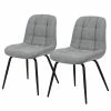 Loftscape Chaises capitonnées Oline (lot de 2) - Tissu / Fer - Gris clair / Noir -Chaises Boutique 1000319618 220128 1257170010 IMAGE P000000001000319618