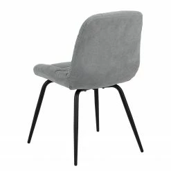 Loftscape Chaises capitonnées Oline (lot de 2) - Tissu / Fer - Gris clair / Noir -Chaises Boutique 1000319618 220128 1257180050 DETAILS P000000001000319618