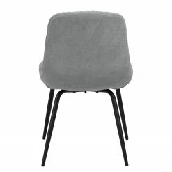 Loftscape Chaises capitonnées Oline (lot de 2) - Tissu / Fer - Gris clair / Noir -Chaises Boutique 1000319618 220128 1257180060 DETAILS P000000001000319618