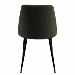 Loftscape Chaises capitonnées Ferland (lot de 4) - Velours côtelé / Fer - Vert olive foncé / Noir -Chaises Boutique 1000319622 220128 1257200060 DETAILS P000000001000319622
