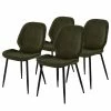 Loftscape Chaises capitonnées Kerang I (lot de 4) - Velours côtelé / Fer - Vert olive foncé / Noir -Chaises Boutique 1000319627 220128 1257220010 IMAGE P000000001000319627