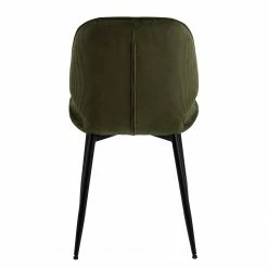 Loftscape Chaises capitonnées Kerang I (lot de 4) - Velours côtelé / Fer - Vert olive foncé / Noir -Chaises Boutique 1000319627 220128 1257220060 DETAILS P000000001000319627