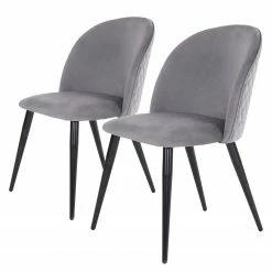 Chaises capitonnées Ruxby (lot de 2) - Gris