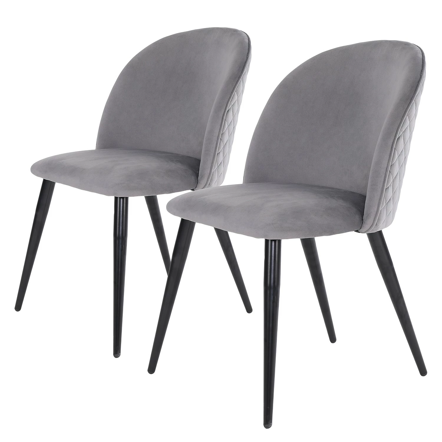 Chaises capitonnées Ruxby (lot de 2) - Gris 3 Chaises capitonnées Ruxby (lot de 2) - Gris