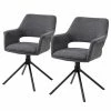 Loftscape Chaise à accoudoirs Keldur II (lot de 2) - Tissu / Acier - Gris / Noir -Chaises Boutique 1000329354 220203 16142000010 IMAGE P000000001000329354