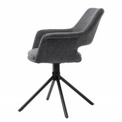 Loftscape Chaise à accoudoirs Keldur II (lot de 2) - Tissu / Acier - Gris / Noir -Chaises Boutique 1000329354 220203 16142000035 DETAILS P000000001000329354