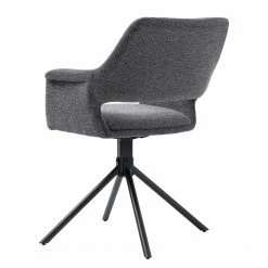 Loftscape Chaise à accoudoirs Keldur II (lot de 2) - Tissu / Acier - Gris / Noir -Chaises Boutique 1000329354 220203 16142000040 DETAILS P000000001000329354