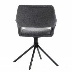 Loftscape Chaise à accoudoirs Keldur II (lot de 2) - Tissu / Acier - Gris / Noir -Chaises Boutique 1000329354 220203 16142000050 DETAILS P000000001000329354