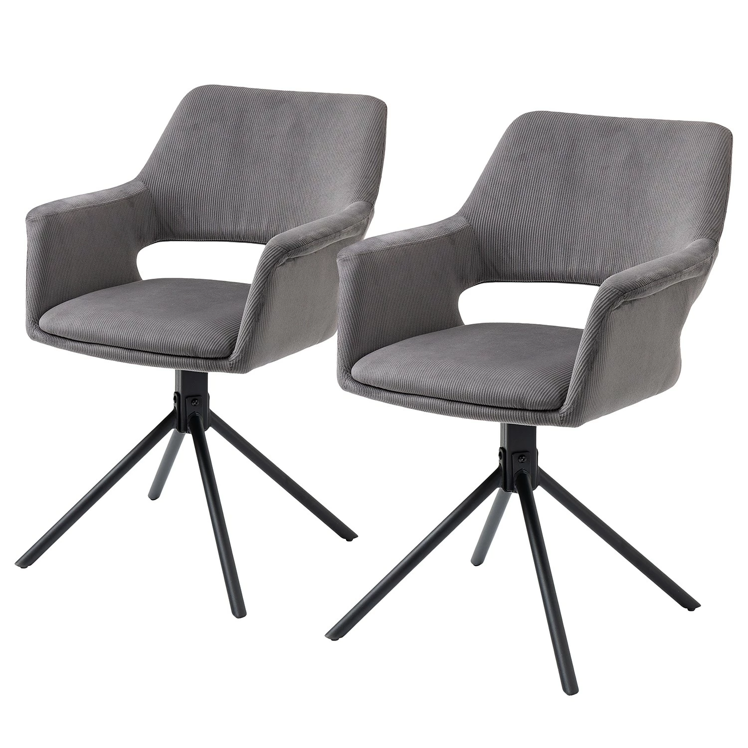 Loftscape Chaises à accoudoirs Keldur I (lot de 2) - Corde / Acier - Gris / Noir 3 Loftscape Chaises à accoudoirs Keldur I (lot de 2) - Corde / Acier - Gris / Noir