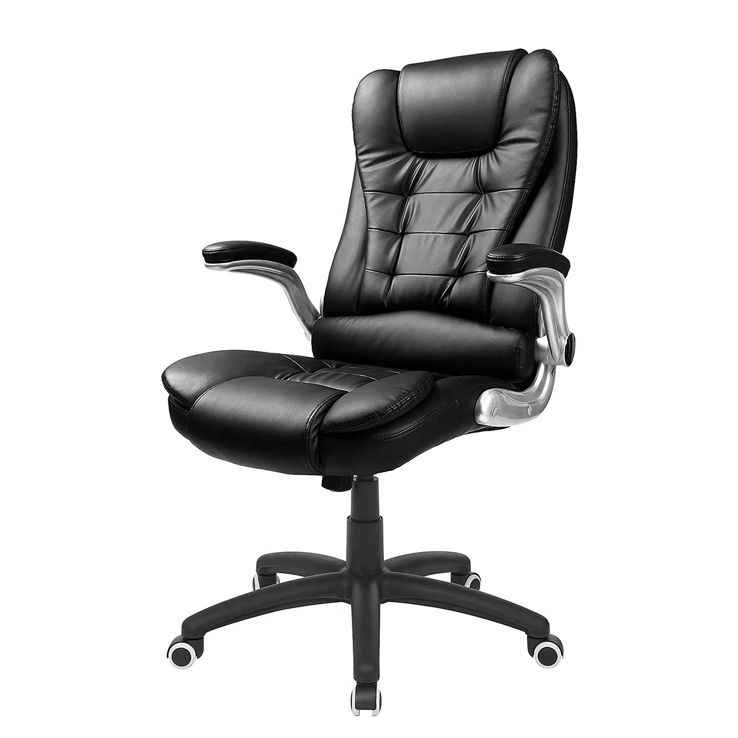 Loftscape Fauteuil de bureau Modan XXL - Imitation cuir / Nylon - Noir / Argenté 3 Loftscape Fauteuil de bureau Modan XXL - Imitation cuir / Nylon - Noir / Argenté