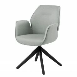 Norrwood Chaise à accoudoirs Ternant - Gris lumineux - Hévéa noir