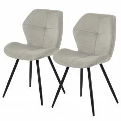 Loftscape Chaises capitonnées Runcorn (lot de 2) - Gris lumineux