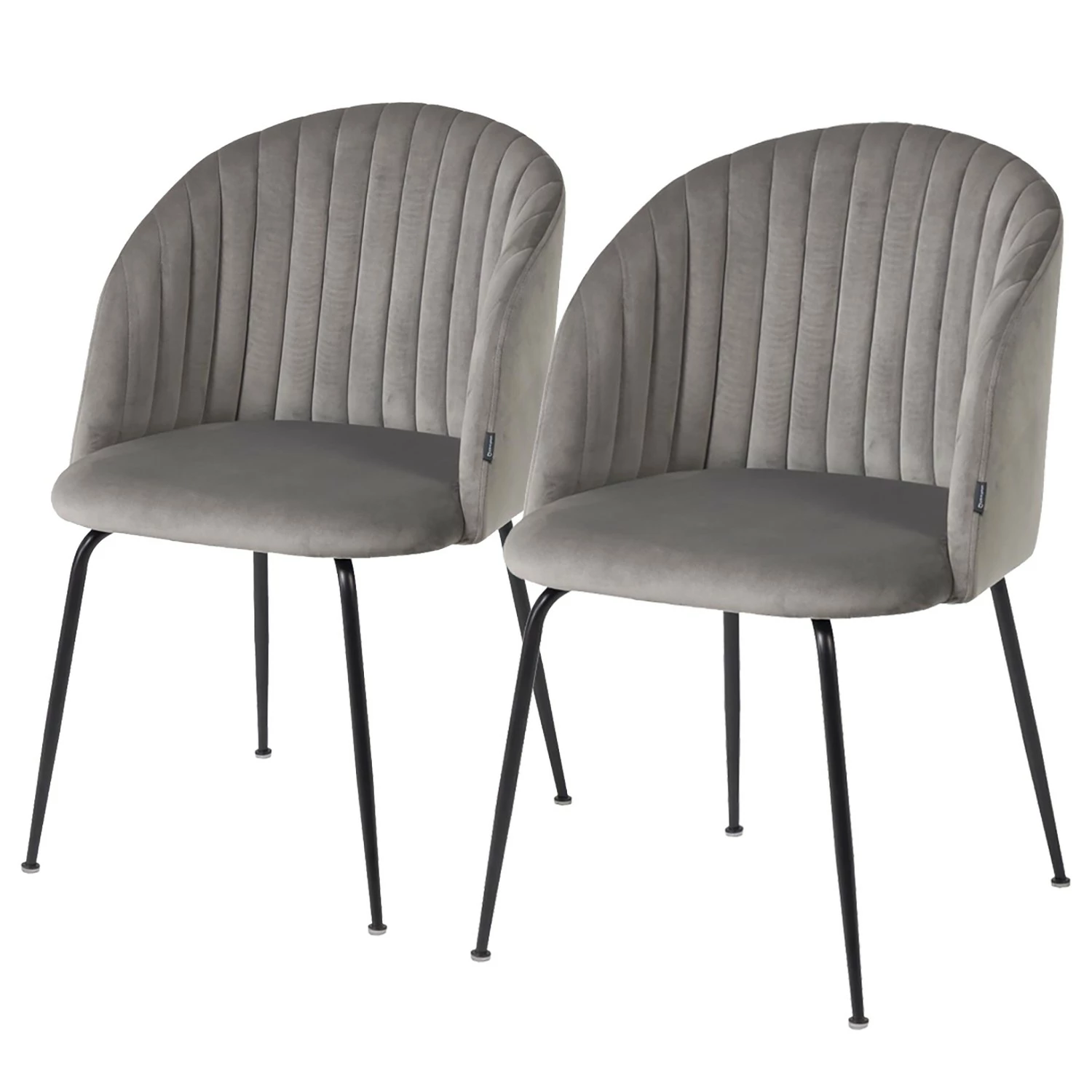 Loftscape Chaises Lumi III (lot de 2) - Velours / Acier - Gris / Noir 3 Loftscape Chaises Lumi III (lot de 2) - Velours / Acier - Gris / Noir