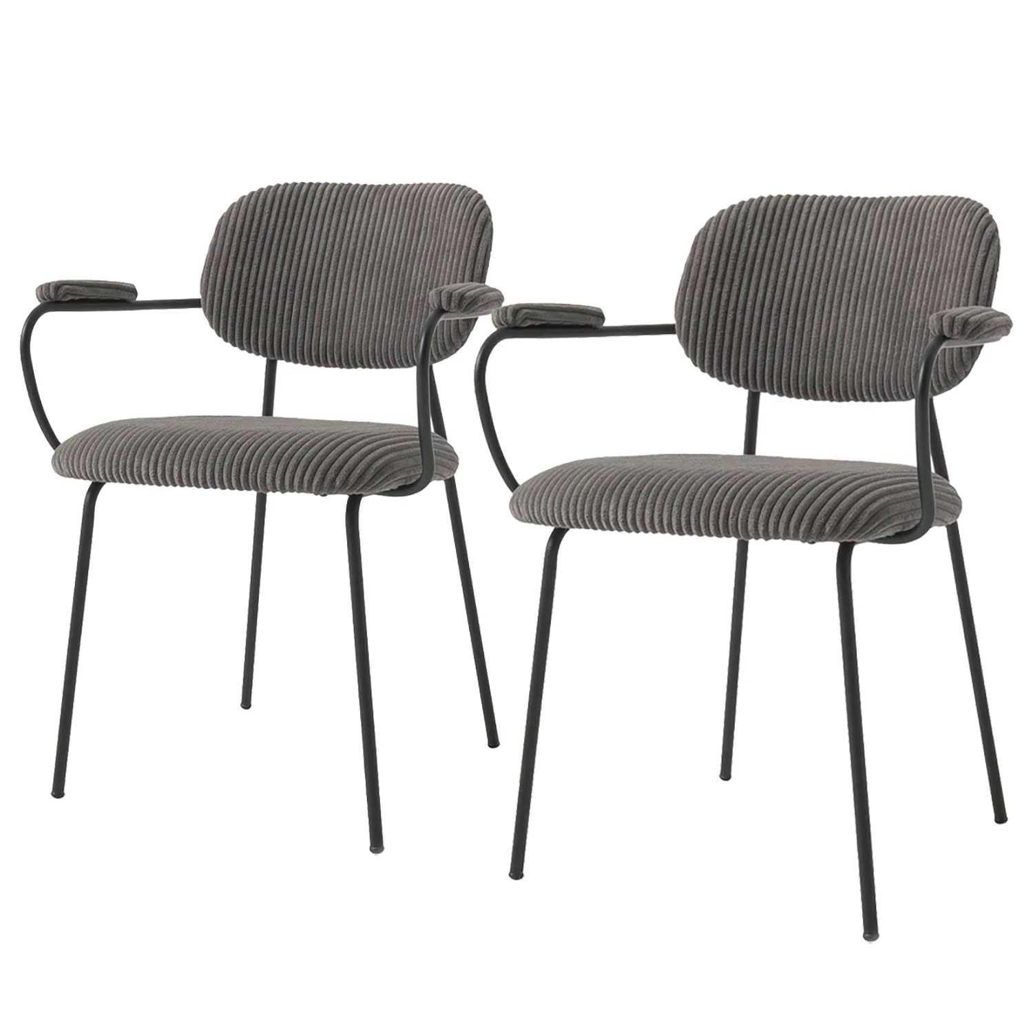 Loftscape Chaises à accoudoirs Sean I (lot de 2) - Taupe 3 Loftscape Chaises à accoudoirs Sean I (lot de 2) - Taupe