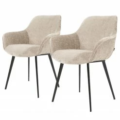 Loftscape Chaises Ă accoudoirs Sophie (lot de 2) - Blanc ivoire