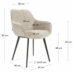 Loftscape Chaises à accoudoirs Sophie (lot de 2) - Blanc ivoire -Chaises Boutique 1000340230 220414 500 SKETCH DETAILS P000000001000340230 sketch