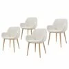 Loftscape Chaises à accoudoirs Kusamo V (lot de 4) - Tissu structuré - Blanc / Frêne -Chaises Boutique 1000340256 220414 010 IMAGE P000000001000340256