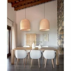 Loftscape Chaises à accoudoirs Kusamo V (lot de 4) - Tissu structuré - Blanc / Frêne -Chaises Boutique 1000340256 220414 023 MOOD DETAILS P000000001000340256 mood