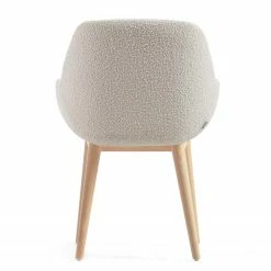 Loftscape Chaises à accoudoirs Kusamo V (lot de 4) - Tissu structuré - Blanc / Frêne -Chaises Boutique 1000340256 220414 040 DETAILS P000000001000340256