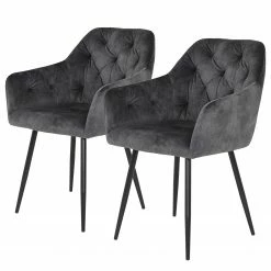 Red Living Chaises à accoudoirs Portol (lot de 2) - Gris