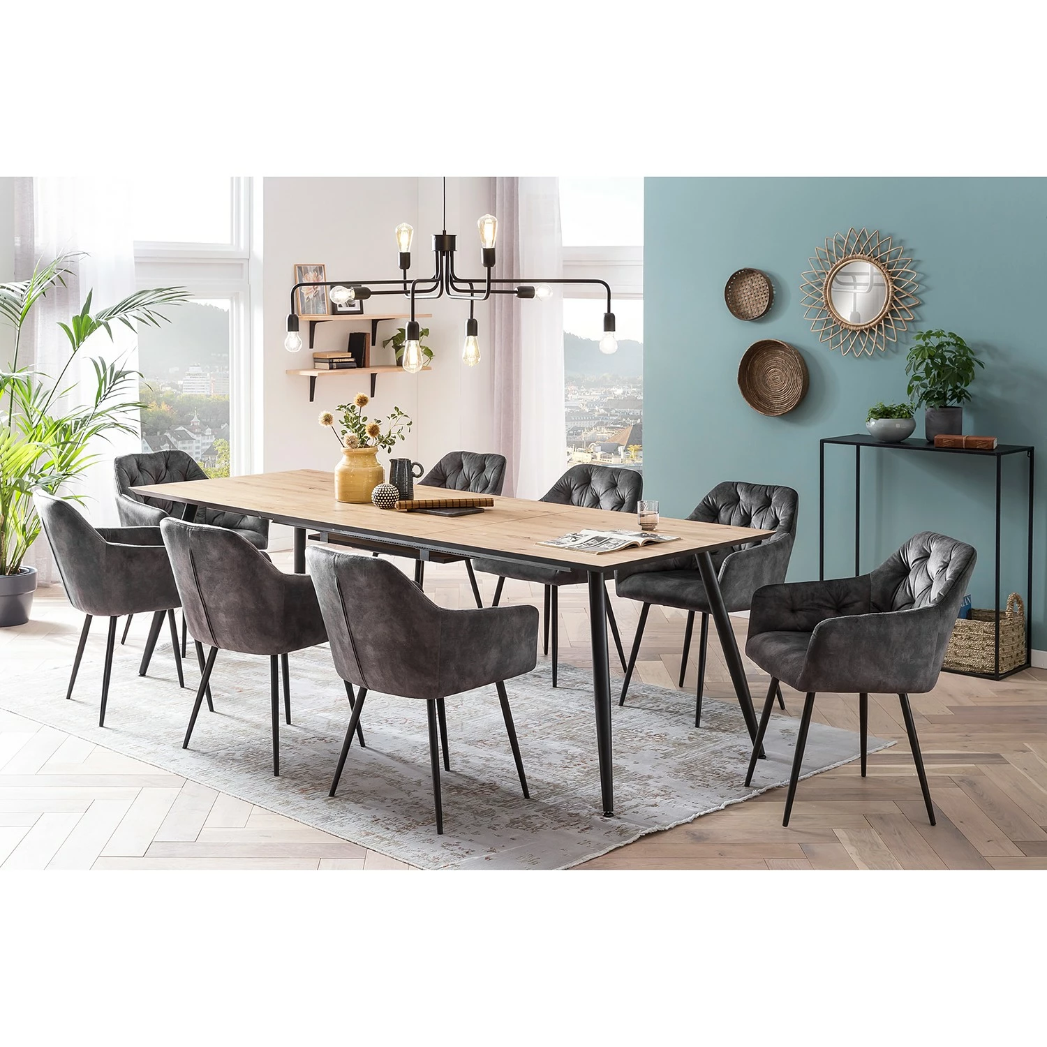 Red Living Chaises à accoudoirs Portol (lot de 2) - Gris 4 Red Living Chaises à accoudoirs Portol (lot de 2) - Gris – Image 2