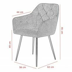 Red Living Chaises à accoudoirs Portol (lot de 2) - Gris 17 Red Living Chaises à accoudoirs Portol (lot de 2) - Gris -Chaises Boutique 1000343824 220406 500 SKETCH DETAILS P000000001000343824 sketch