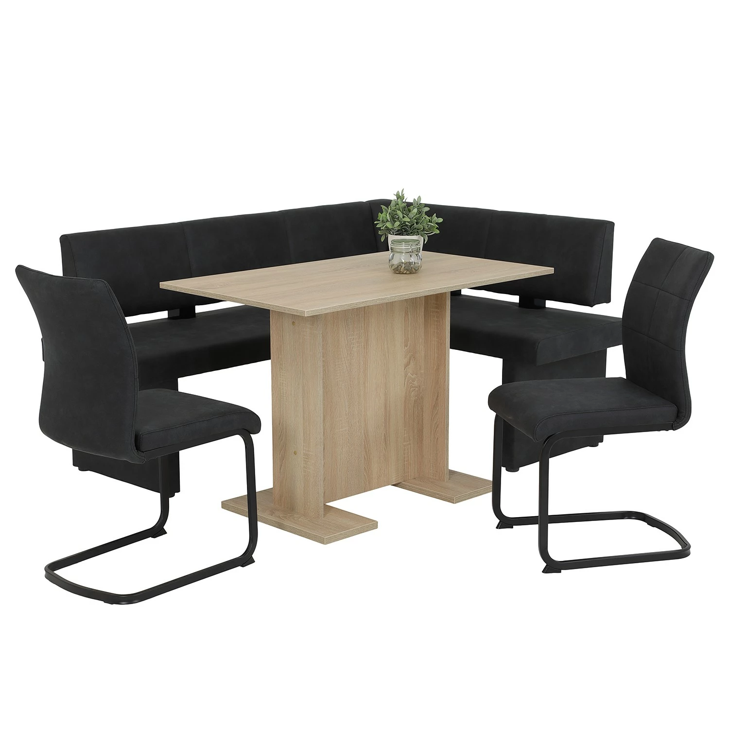 Red Living Chaises cantilever Playa (lot de 2) - Microfibre / Acier - Anthracite / Noir 8 Red Living Chaises cantilever Playa (lot de 2) - Microfibre / Acier - Anthracite / Noir – Image 6