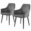 Butlers Chaises à accoudoirs VELVET (lot de 2) - Polyester / Métal - Gris 2 Butlers Chaises à accoudoirs VELVET (lot de 2) - Polyester / Métal - Gris -Chaises Boutique 1000343995 220406 010 IMAGE P000000001000343995