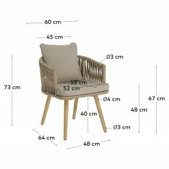 Norrwood Chaises Secu (lot de 2) - Tissu / Acacia massif - Taupe / Acacia -Chaises Boutique 1000344474 220412 500 SKETCH DETAILS P000000001000344474 sketch