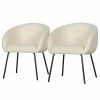 Loftscape Chaises à accoudoirs Pangolo (lot de 2) - Bouclé / Acier - Blanc / Noir 2 Loftscape Chaises à accoudoirs Pangolo (lot de 2) - Bouclé / Acier - Blanc / Noir -Chaises Boutique 1000344484 220414 010 IMAGE P000000001000344484