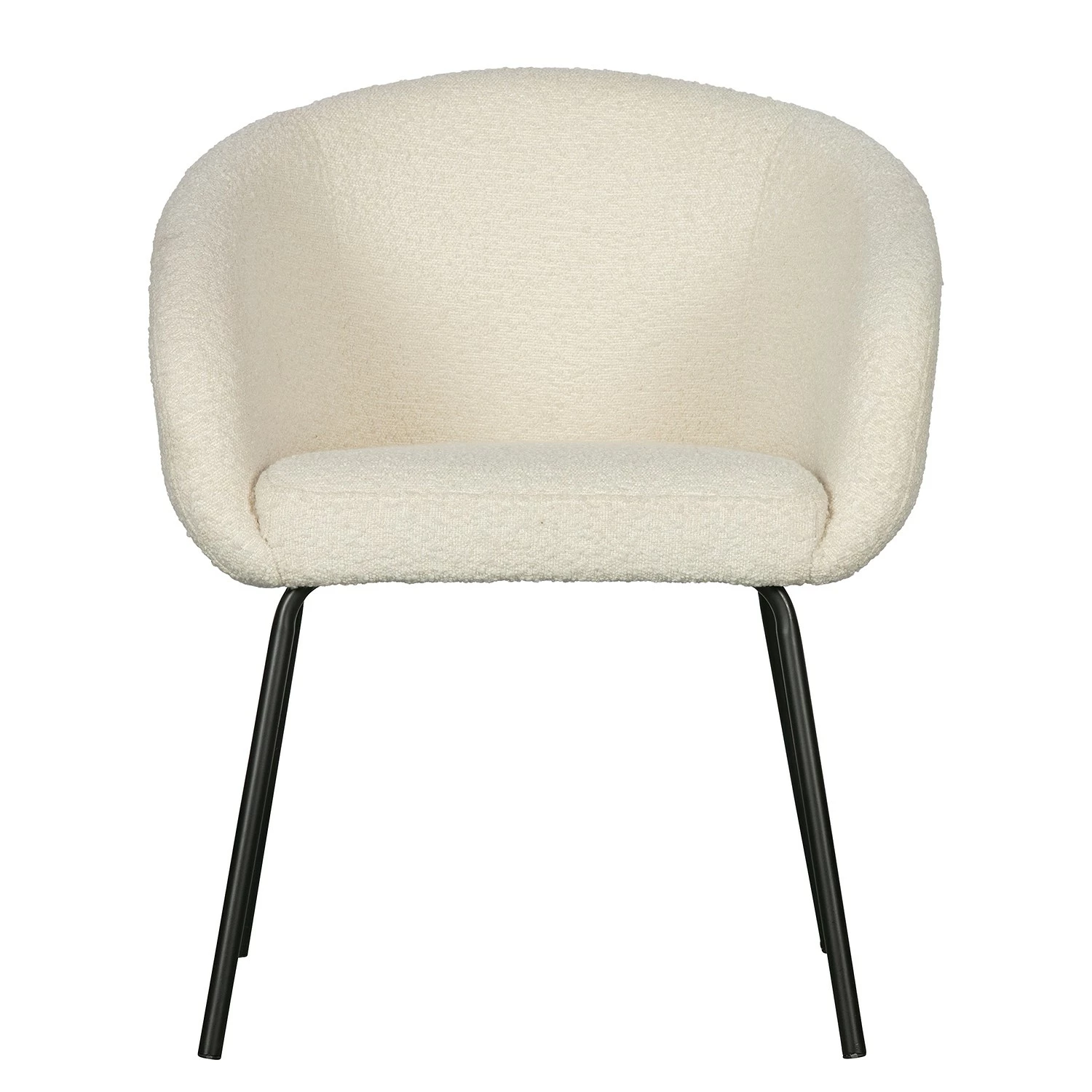 Loftscape Chaises à accoudoirs Pangolo (lot de 2) - Bouclé / Acier - Blanc / Noir 4 Loftscape Chaises à accoudoirs Pangolo (lot de 2) - Bouclé / Acier - Blanc / Noir – Image 2