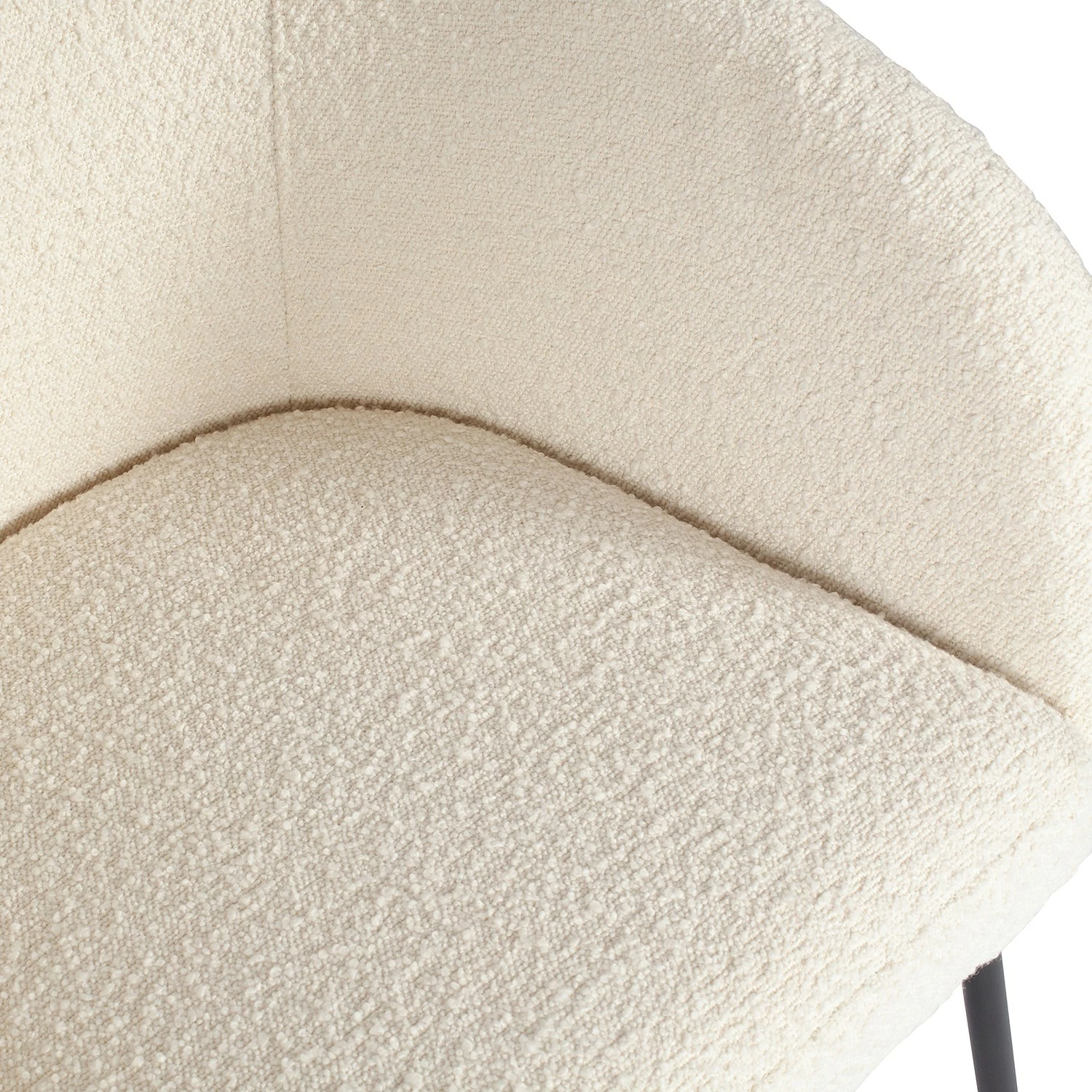 Loftscape Chaises à accoudoirs Pangolo (lot de 2) - Bouclé / Acier - Blanc / Noir 8 Loftscape Chaises à accoudoirs Pangolo (lot de 2) - Bouclé / Acier - Blanc / Noir – Image 6