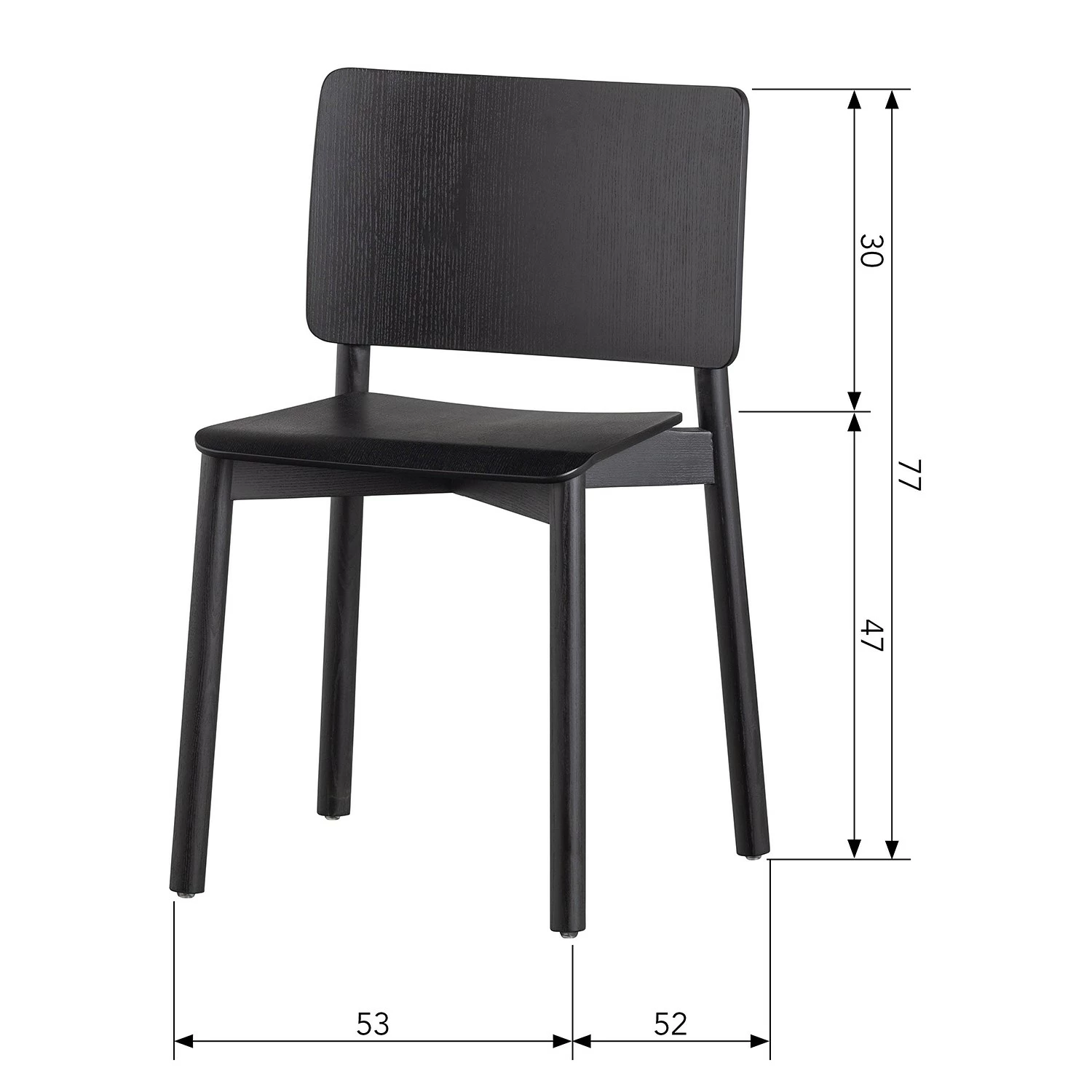 Loftscape Chaises Priscilla (lot de 2) - Frêne foncé 12 Loftscape Chaises Priscilla (lot de 2) - Frêne foncé – Image 10