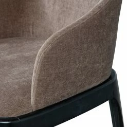 Loftscape Chaise à accoudoirs Valdes - Tissu / Hévéa massif - Taupe / Noir -Chaises Boutique 1000344501 220414 033 DETAILS P000000001000344501