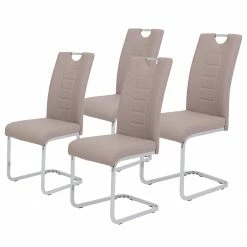 Loftscape Chaise cantilever Festola - Cappuccino - Lot de 4