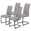 Loftscape Chaise cantilever La Paz III - Tissu / Métal - Noir - Gris - Lot de 4