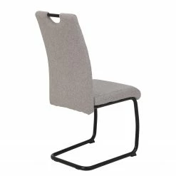 Loftscape Chaise cantilever La Paz III - Tissu / Métal - Noir - Gris - Lot de 4 -Chaises Boutique 1000352411 220610 060 DETAILS P000000001000352411