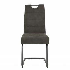 Loftscape Chaise cantilever Frenois - Microfibre / Acier - Anthracite - Lot de 4 -Chaises Boutique 1000352416 220610 040 DETAILS P000000001000352416