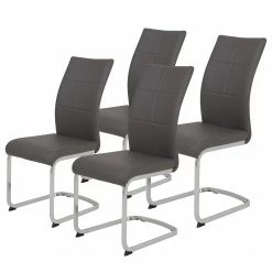 Loftscape Chaise cantilever Mebane - Gris - Lot de 4