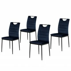 Loftscape Chaises capitonnées Glendive (lot de 4) - Bleu lagon