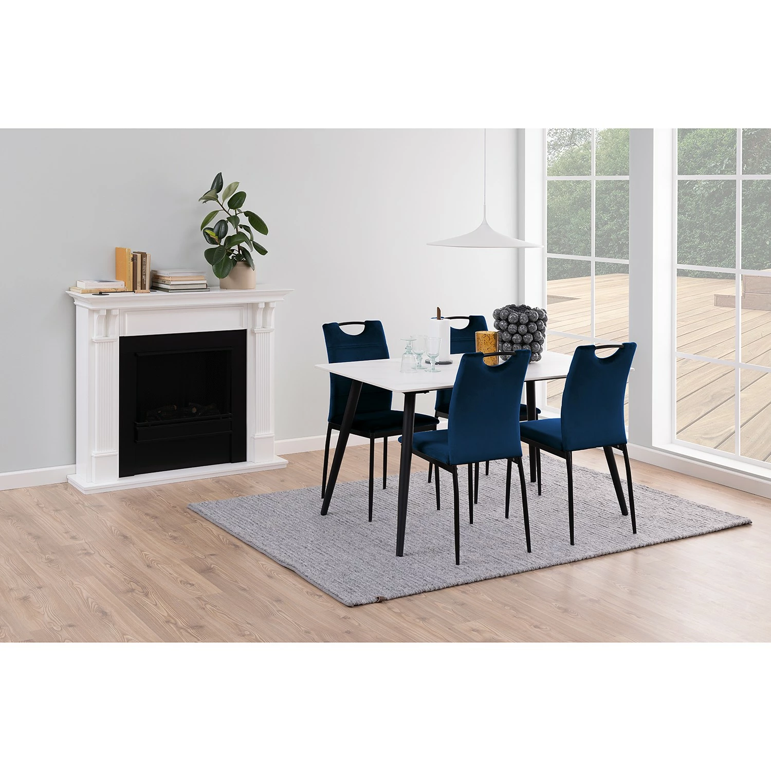 Loftscape Chaises capitonnées Glendive (lot de 4) - Bleu lagon 4 Loftscape Chaises capitonnées Glendive (lot de 4) - Bleu lagon – Image 2