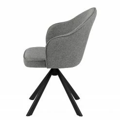 Loftscape Chaise à accoudoirs Chamby II - Tissu / Fer - Gris clair / Noir -Chaises Boutique 1000357415 220621 040 DETAILS P000000001000357415