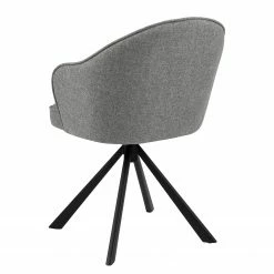 Loftscape Chaise à accoudoirs Chamby II - Tissu / Fer - Gris clair / Noir -Chaises Boutique 1000357415 220621 050 DETAILS P000000001000357415