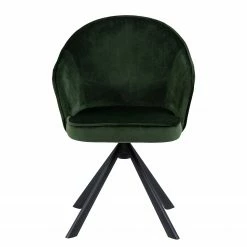 Loftscape Chaise à accoudoirs Chamby I - Velours / Fer - Vert foncé / Noir -Chaises Boutique 1000357419 220621 030 DETAILS P000000001000357419