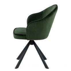 Loftscape Chaise à accoudoirs Chamby I - Velours / Fer - Vert foncé / Noir -Chaises Boutique 1000357419 220621 040 DETAILS P000000001000357419