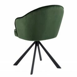 Loftscape Chaise à accoudoirs Chamby I - Velours / Fer - Vert foncé / Noir -Chaises Boutique 1000357419 220621 050 DETAILS P000000001000357419