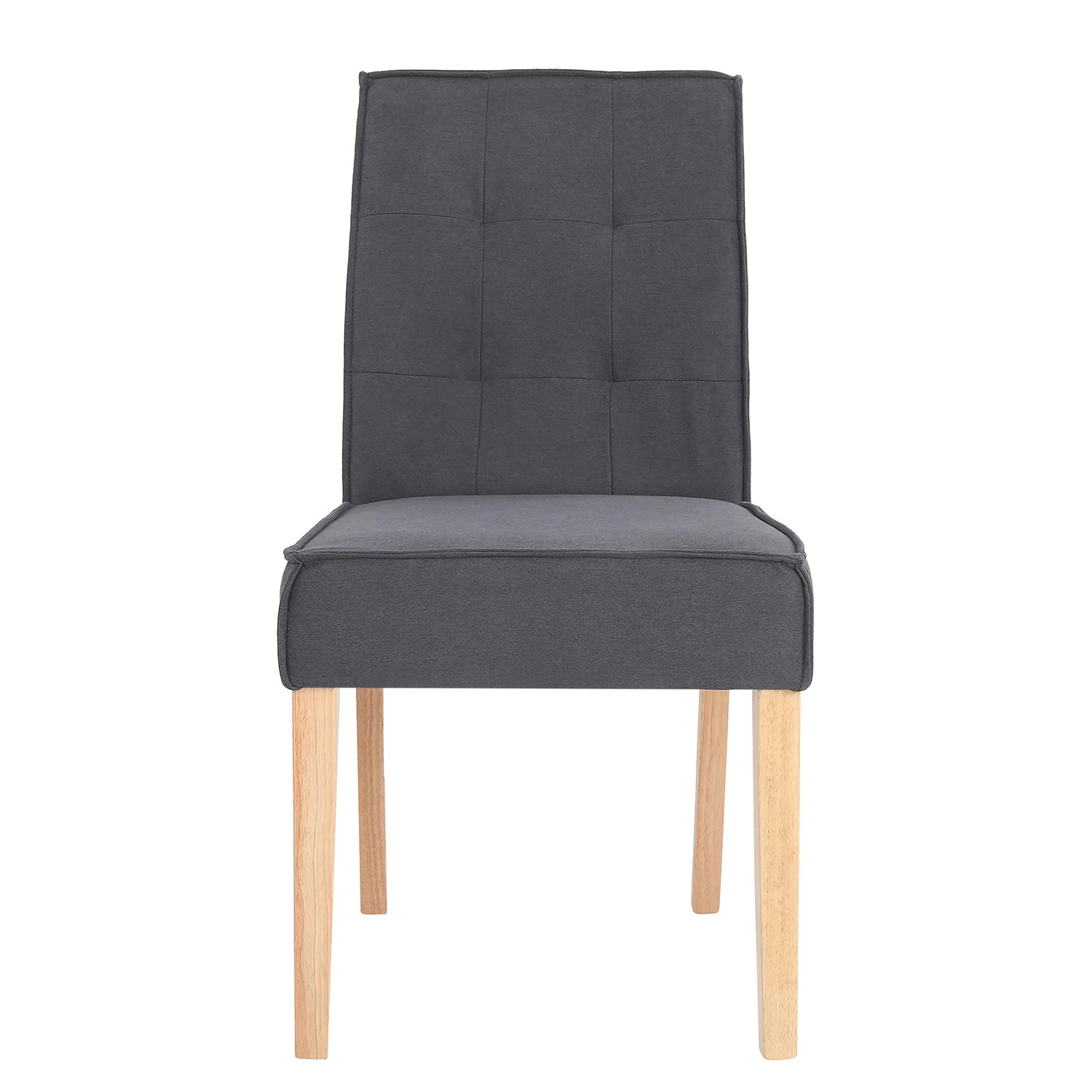 Loftscape Chaises capitonnées Alcoy (lot de 2) - Tissu / Hévéa massif - Gris / Hévéa 4 Loftscape Chaises capitonnées Alcoy (lot de 2) - Tissu / Hévéa massif - Gris / Hévéa – Image 2